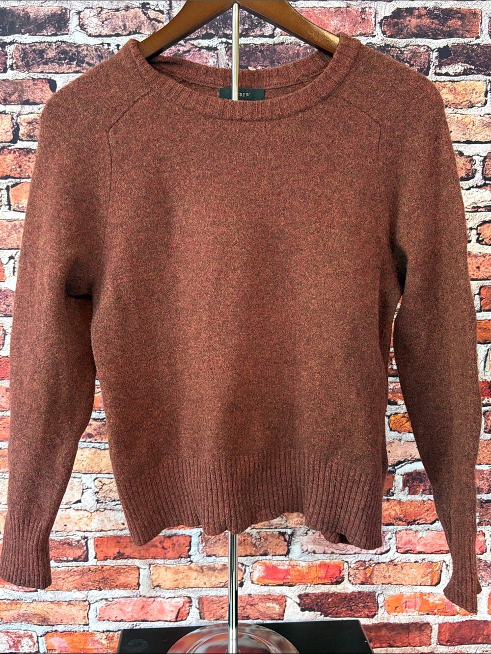 J. Crew Holly 100% Wool Women's Scoopneck Sweater - Rust Brown M/L